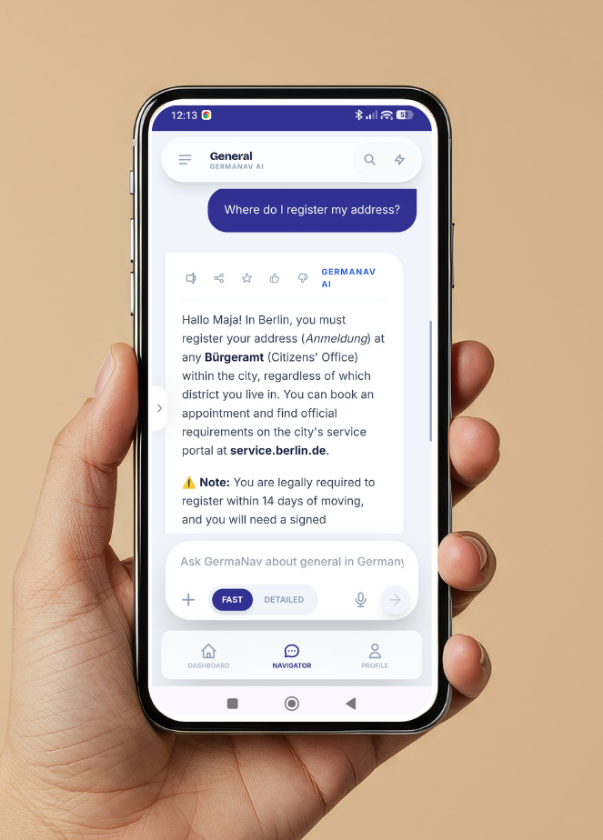GermaNav Companion — AI Chat Interface